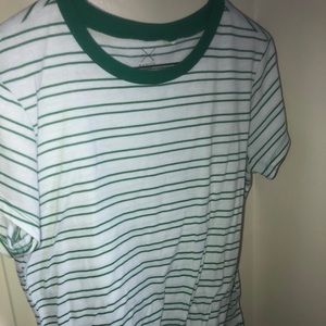 green and white striped crop top